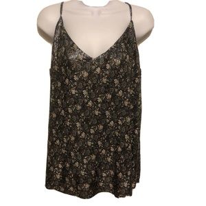 LOFT Black Floral Blouse